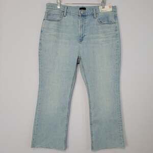 Uniqlo Slim Fit Flared Ankle Jeans women's sz 32 (36) High Rise Light Wash, New